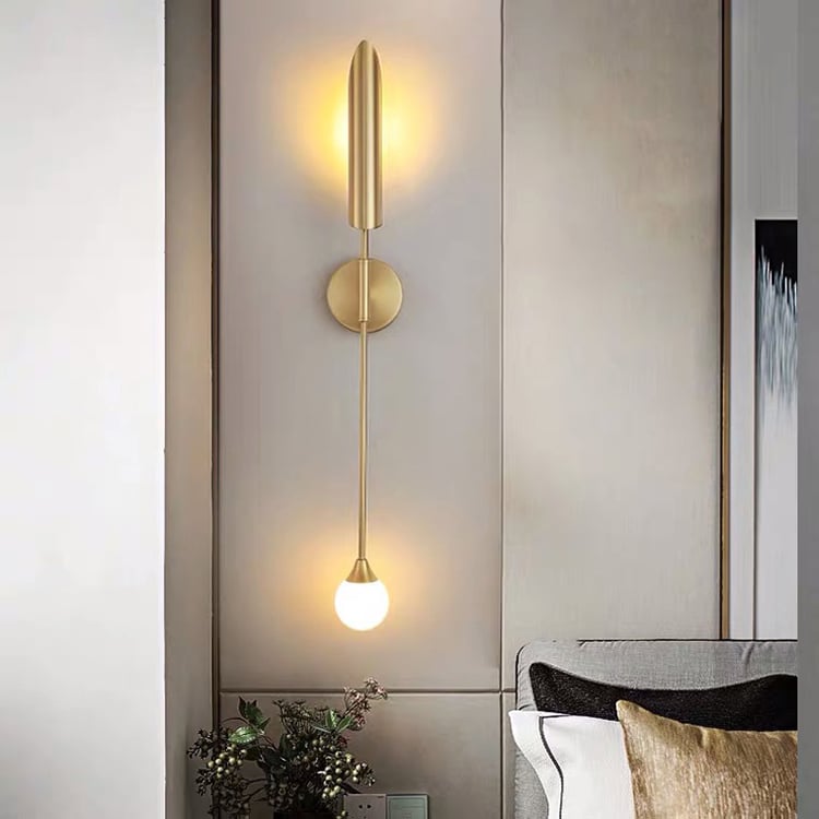 Scandinavian Modern Light Luxury Single Double Head Long Wall Lamp for Bedroom Application