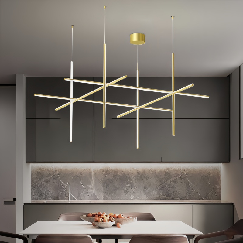 Modern Minimal Design LED Staircase Lamp Italy Villa Living Room Dining Table Chandelier for Hotel Applications