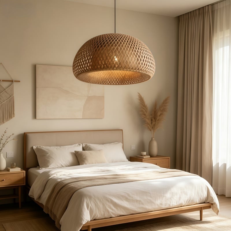 Nest Shaped Handmade Bamboo Lampshade DIY Accessories for Hanging Lamp
