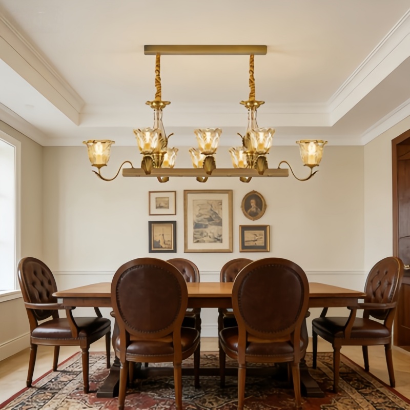 Solid Brass American Vintage Chandelier for Dinning Room Living Room Restaurant