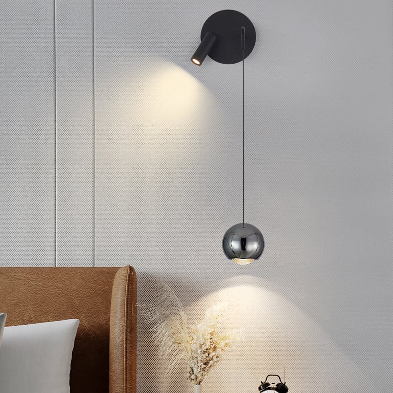 Contemporary Nordic Art Indoor LED Sconces Wall Lamp with 90-degree Adjustable Lampshade