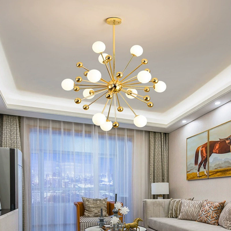 Modern Spherical Dandelion Chandelier for Living Room Dining Room