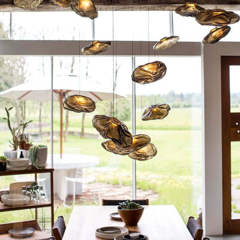 Nordic Luxury Irregular Cloud Glass Chandelier for Stairway Living Room Decor