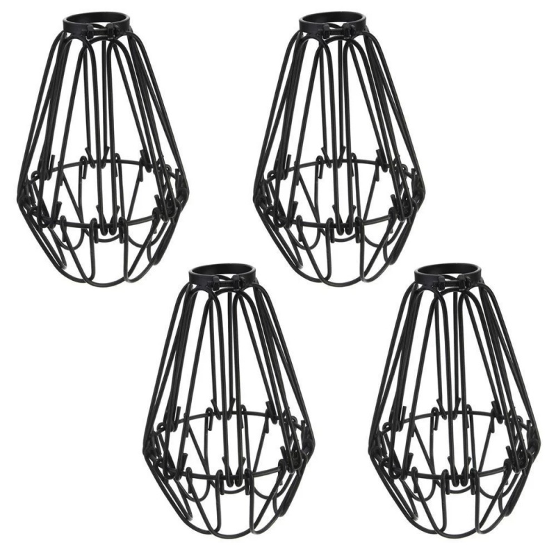 Industrial Diamond Iron Wire Cage Lamp Shade Custom Color for Vintage Lighting