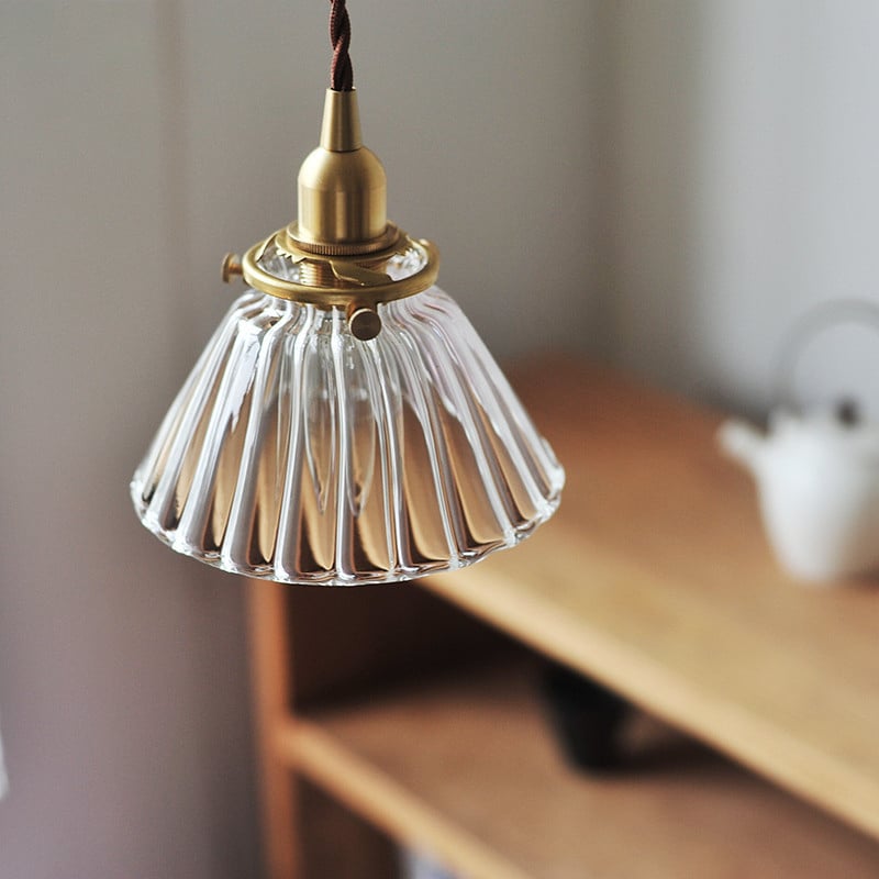 Noordse creatieve glazen kroonluchter in hoedvorm, decoratief, enkelvoudige hanglamp