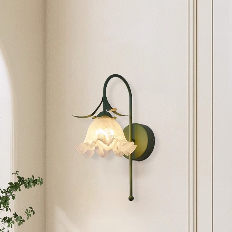 French Cream Flower Wall Lamp Luxury Creative Art LED Background Hotel TV Lamp