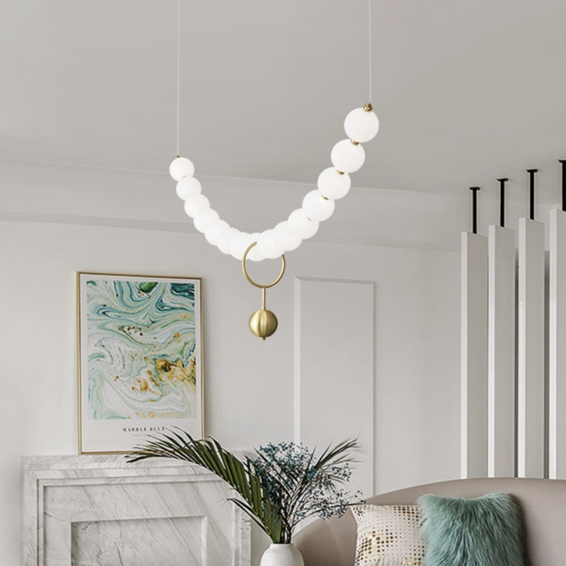 Pearl Necklace Ball Chandelier Hanging Chandelier for Hotel Restaurant Home Decor