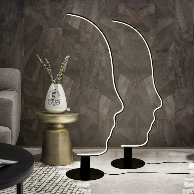 Minimalist Multi-size Metal Acrylic LED Corner Floor Lamp for Living Room Decor