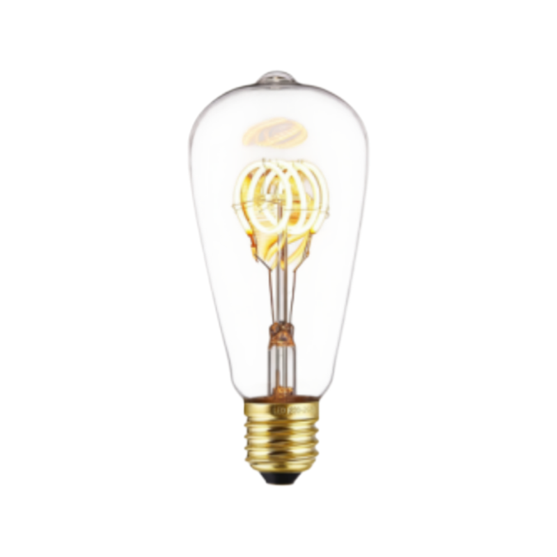 ST64 Clear Soft Filament LED Bulb for Decor Lighting