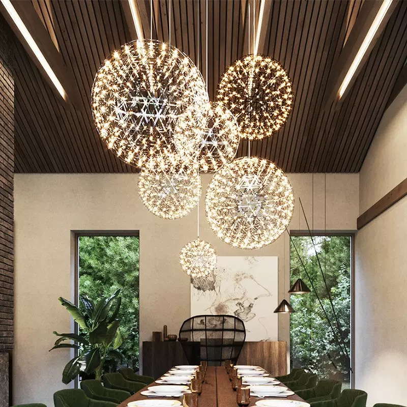 Creative Spark Ball Modern Art Chandelier for Hotel Restaurant Mall Home Indoor Decor