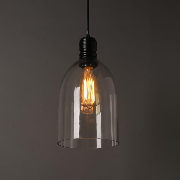Fashion Industrial Glass Bell Shade Pendant Light for Hotel Restaurant Kitchen