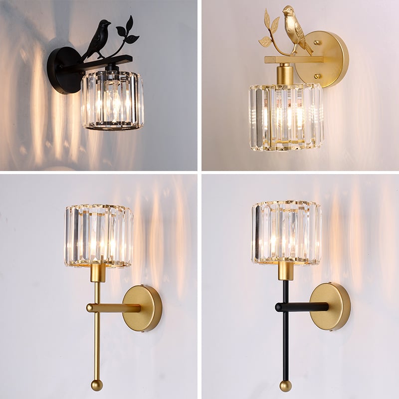 Luxury Modern LED Crystal Wall Lamp for Living Room Bedside Study Corridor Lighting
