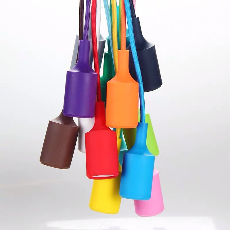 Colorful Silicone E26/E27 Lamp Holder 100mm Multi-Color for DIY Pendant Lighting