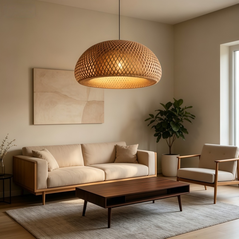 Nest Shaped Handmade Bamboo Lampshade DIY Accessories for Hanging Lamp
