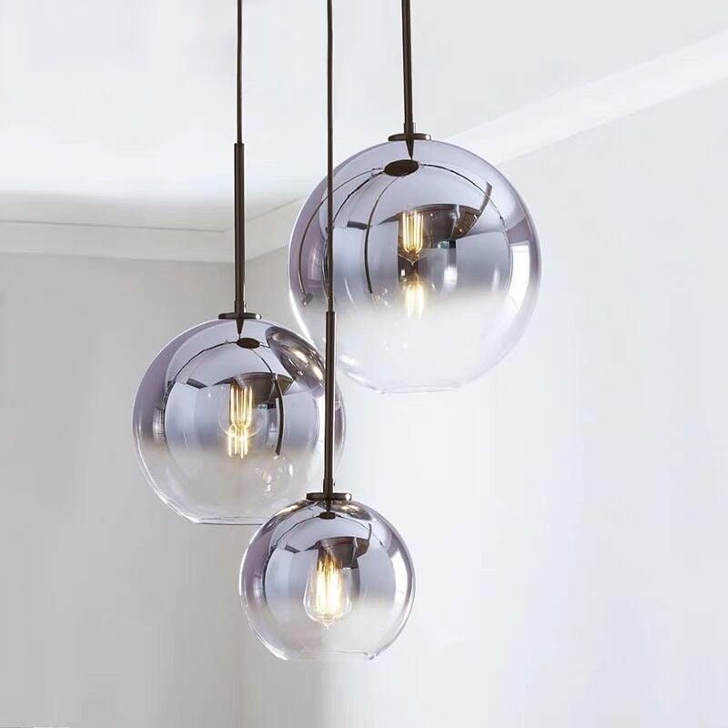 Nordic Restaurant Gradient Glass Ball Lampshade Decorative Pendant Light