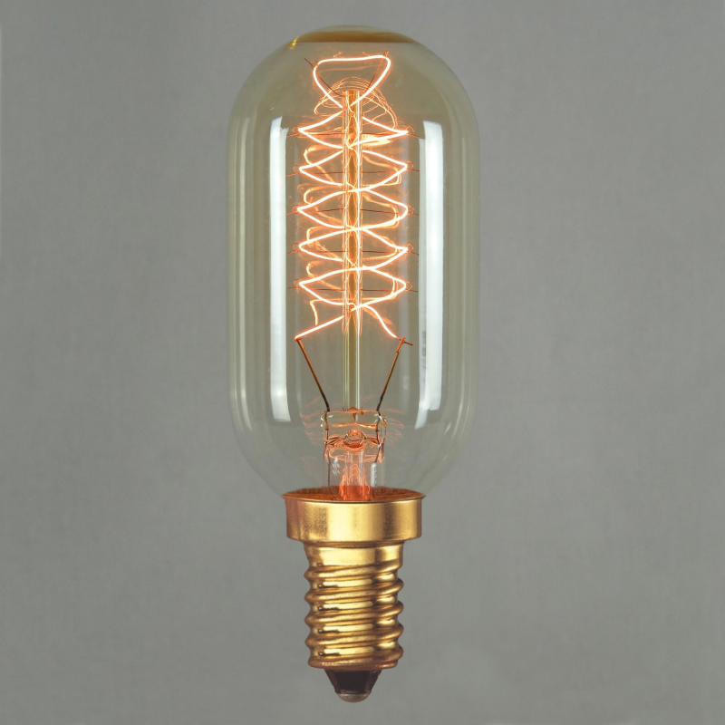 T45 Retro Spiral Filament Edison Bulb for Bar Home Lighting E14 Base