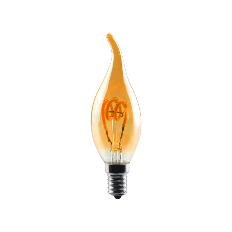 C35T Clear Soft Filament LED Bulb Flame-shape for Bar Restaurant Decor