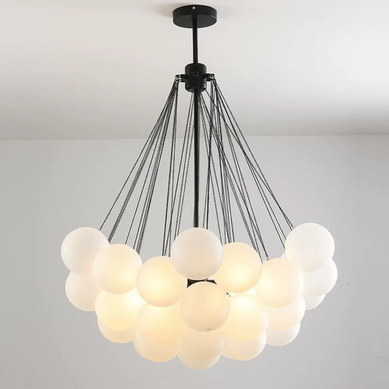 Nordic Minimalist Planet Bubble Ball Chandelier Glass Ball French Light Lamps Magic Beans Cloud Moon Hanging Ceiling Lamp