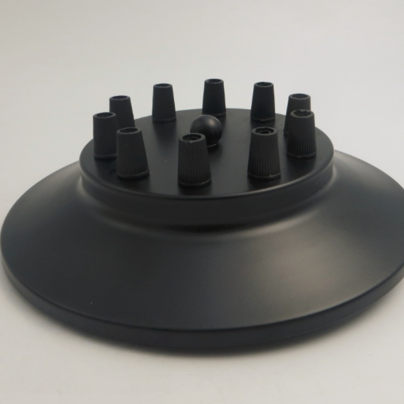 Multi-Head Black Ceiling Rose with Cable Lock for Multi-Light Pendant Systems