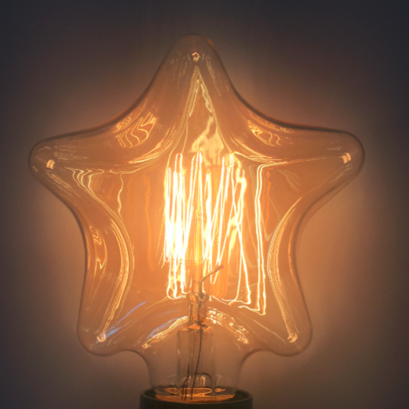 S125 Star-shaped Straight Filament Edison Bulb for Bar Home Decor
