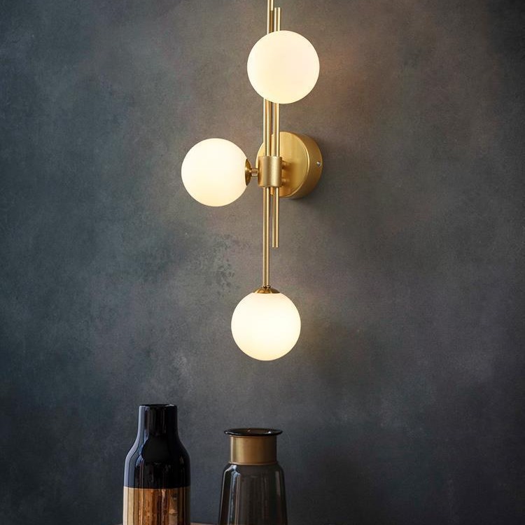 High Quality Modern Nordic Light Luxury Long Three Head Magic Beans Wall Sconces