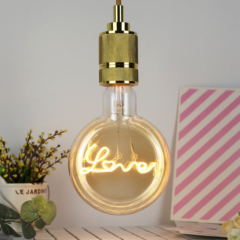 Vintage Flat LED Bulb Letter Filament Warm Light Bulb for Decor Lighting