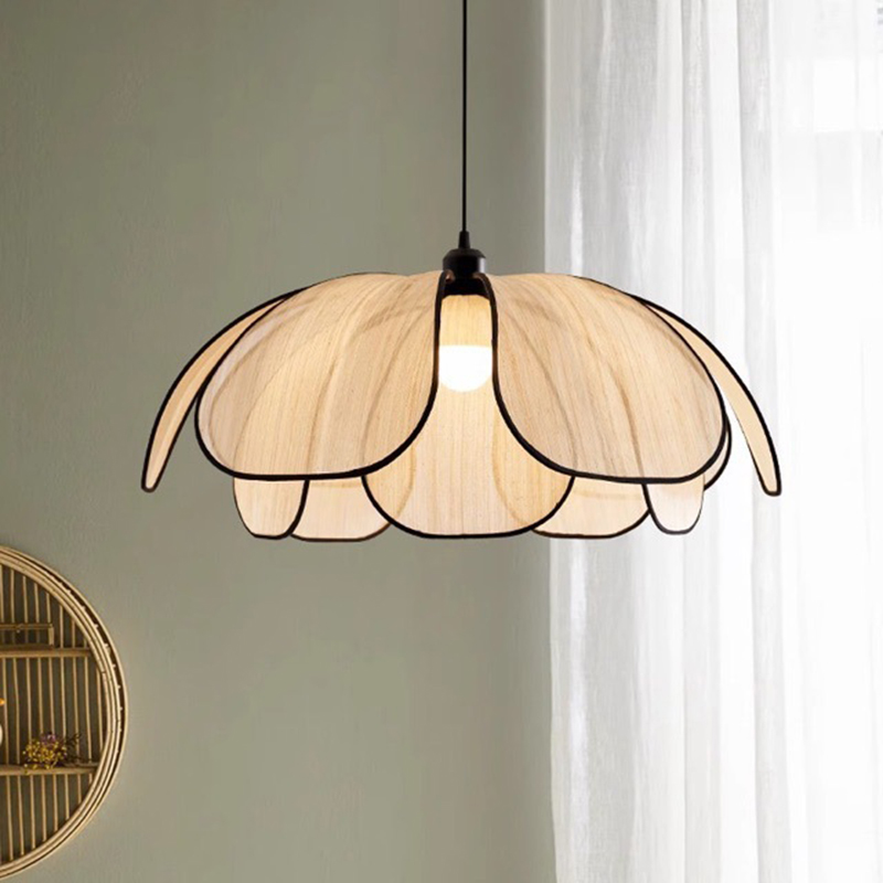 French Cream Style Restaurant Petal Shaped White LED Antique Style Pendant Light