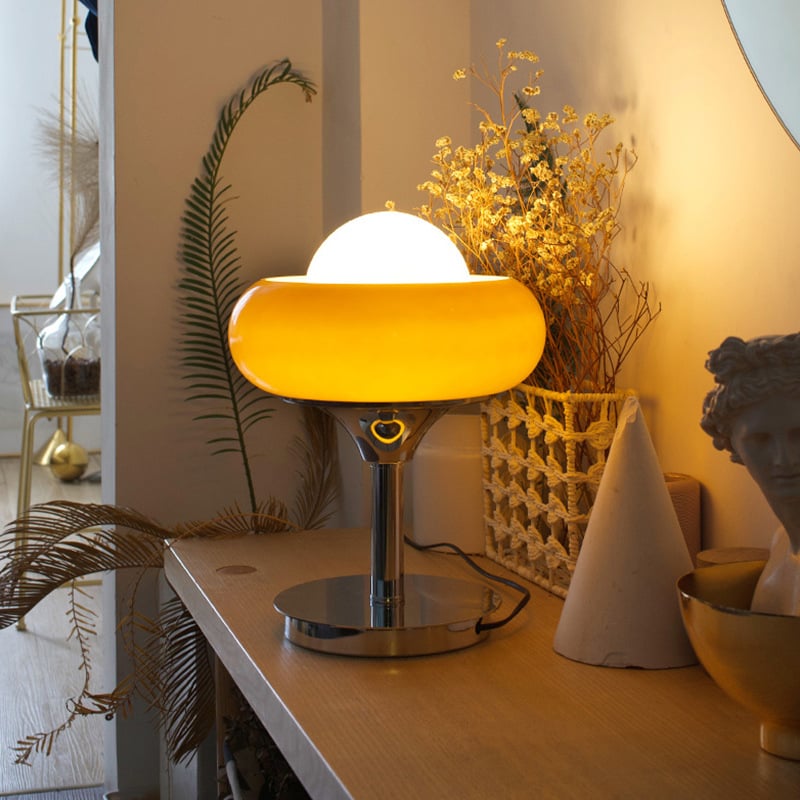 Light Luxury Antique Egg tart Glass Living Room Decoration Atmosphere Table Lamp