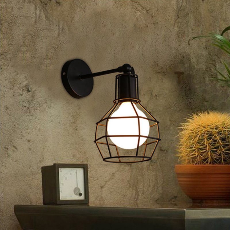Iron Art Retro Industrial Loft American Countryside Personalized Wall Lamp Modern Simple Bedroom Corridor Balcony bar Lighting