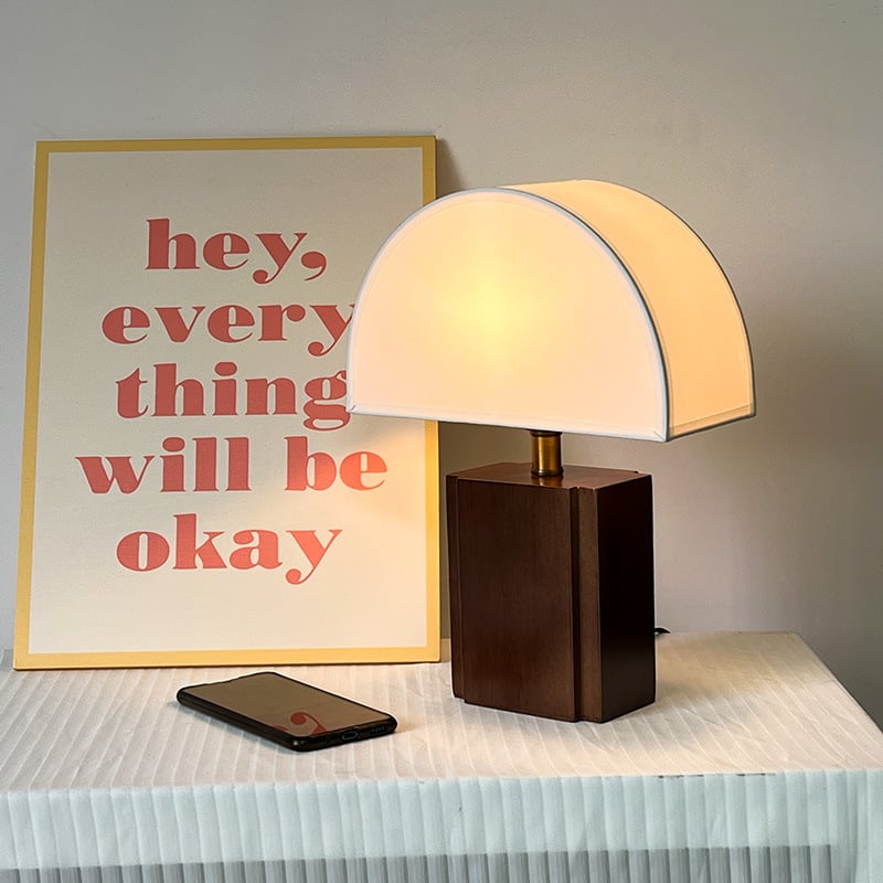 Japanese Korean INS Antique Style Bedroom Internet Famous Solid Wood Desk Lamp