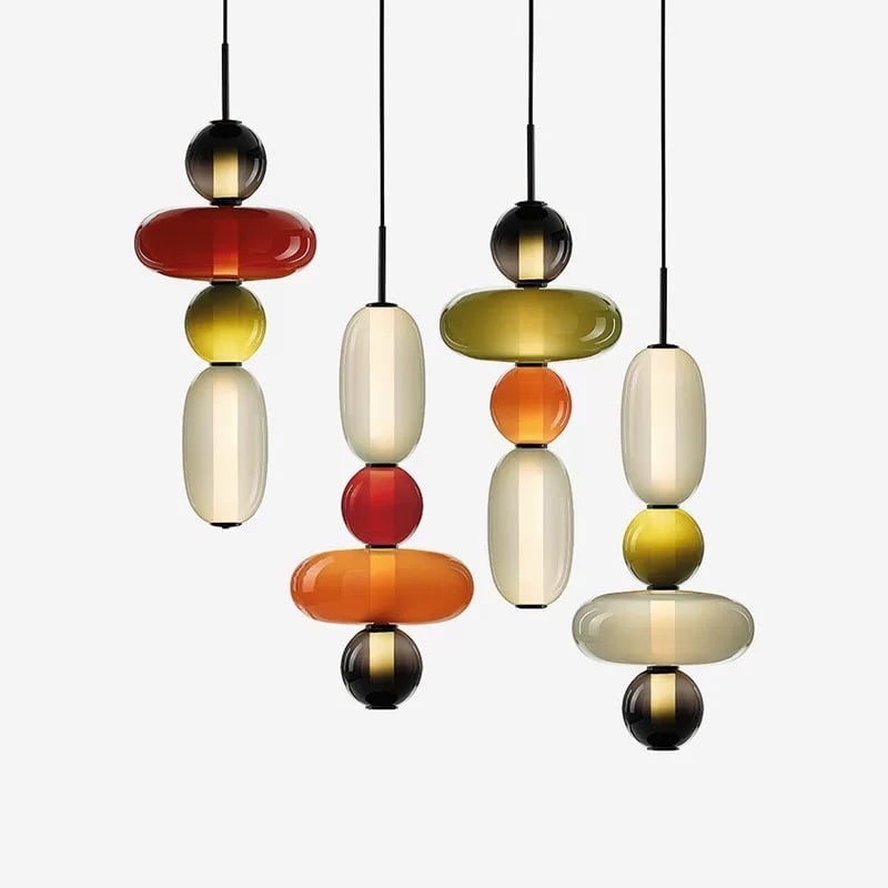 Creative Colorful Glass Candy Hoist String LED Decorative Pendant Light