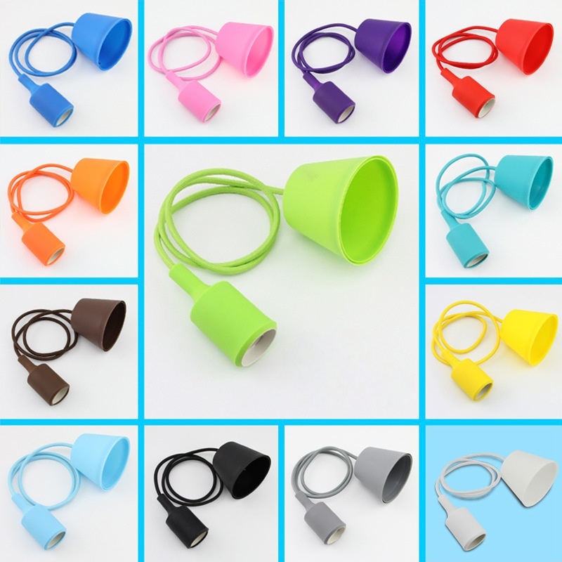 Colorful Silicone E26/E27 Pendant Lamp Set Multi-Color for Modern DIY Lighting
