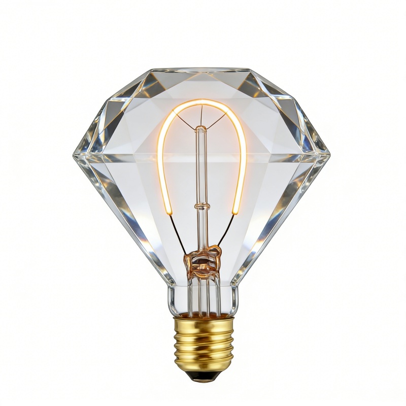 D95 Clear Soft Filament Diamond-shaped LED Bulb for Decor Lighting