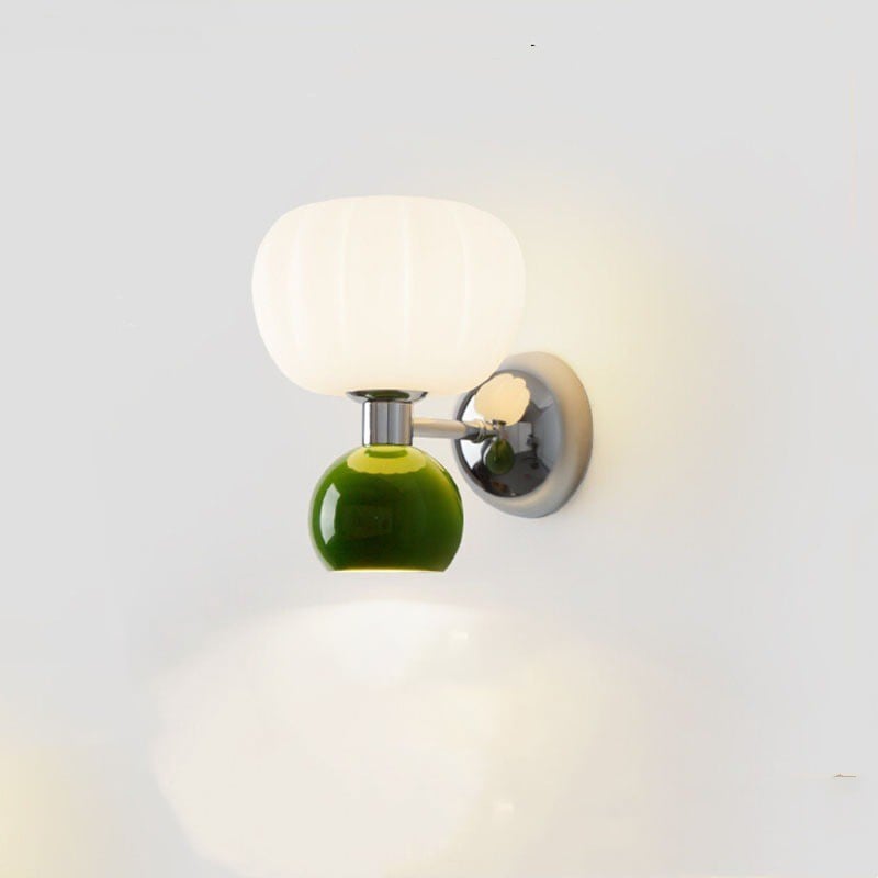 Creamy Style Pumpkin-Shaped Wall Lamp for Children's Room Warm Bedroom Bedside Lighting