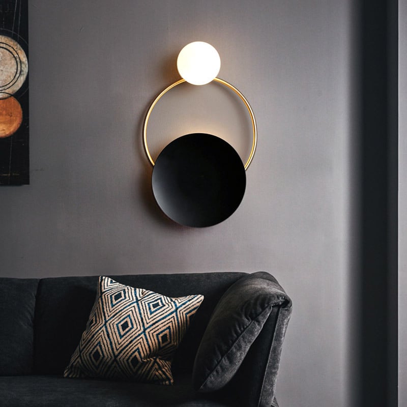 Modern Minimalist Bedside Creative Iron Gold Black Wall Light Decor LED Warm White Wall Lamp