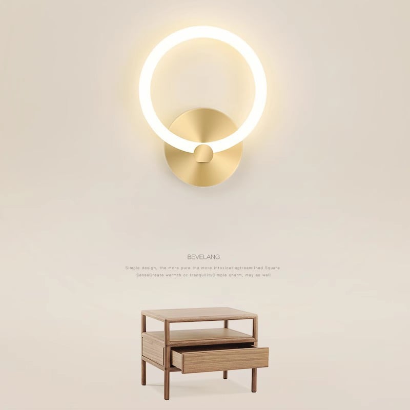 Creative Personality Bedroom Bedside Hotel Home Ring Gold Led Lights for Walls Decorate