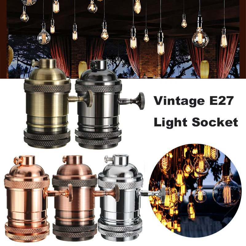 Vintage Electroplated Brass Lamp Holder Two Rings Multi-Color for DIY Lighting