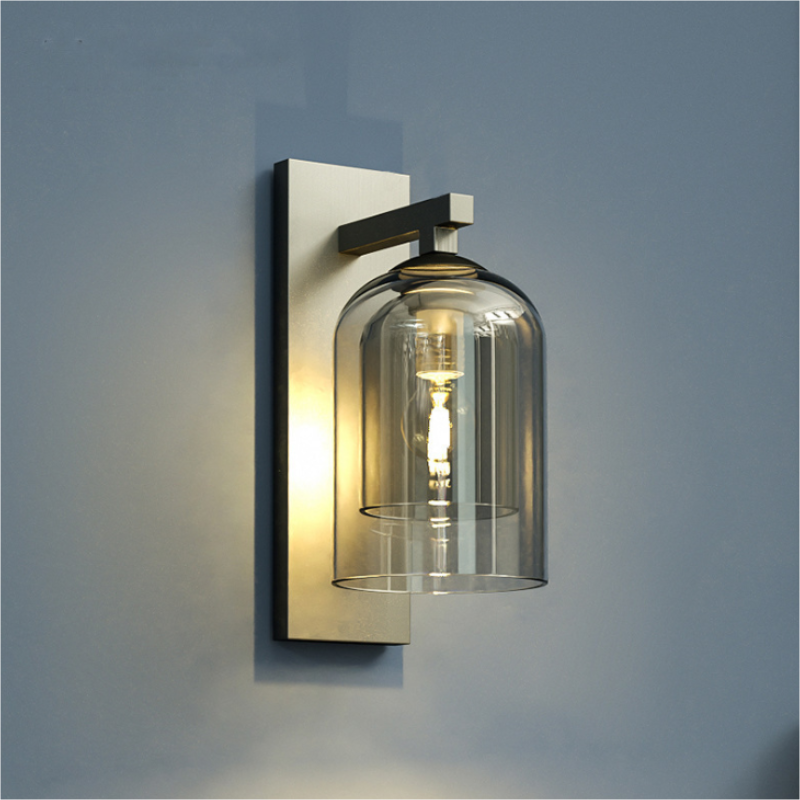 Modern Minimalist Luxury Double-Layer Glass Shade Wall Lamp for Hotel Restaurant Home Decor