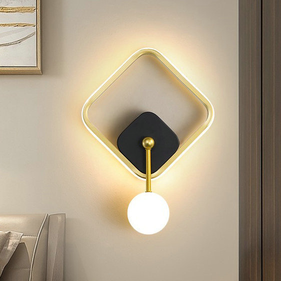 Luxury Stairs Porch Balcony Interior Decoration Wall Mounted Hanging Clock Light