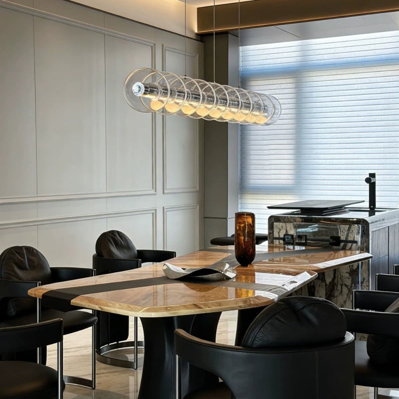 Modern Minimalist Designer Glass Bubble Hanging Lamp Touch Control Light LED Dining Room Chandelier