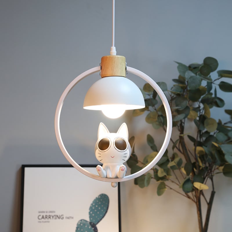 Modern Cartoon Children's Room Cat Iron Art LED Decorative Pendant Light