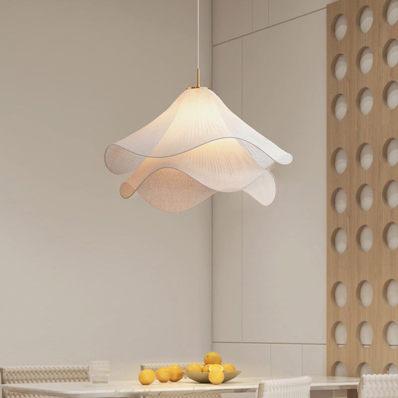 French Cream Style Restaurant Romantic White Flower Shaped LED Pendant Light