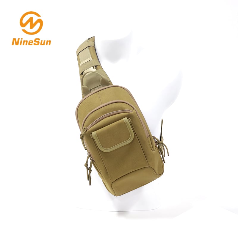 TcBP-304-NL-BN Tactical Backpack Nylon Brown Sling Bag Shoulder Bag Cross-Body Bag