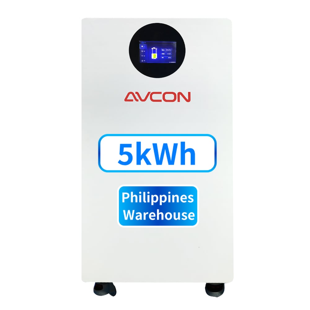Avcon 5kWh Lithium Battery Touchscreen 48v 51.2V 100ah 200ah 5kWh Wall Moudnted Movable Wholesale Energy Storage System Off Grid On Grid