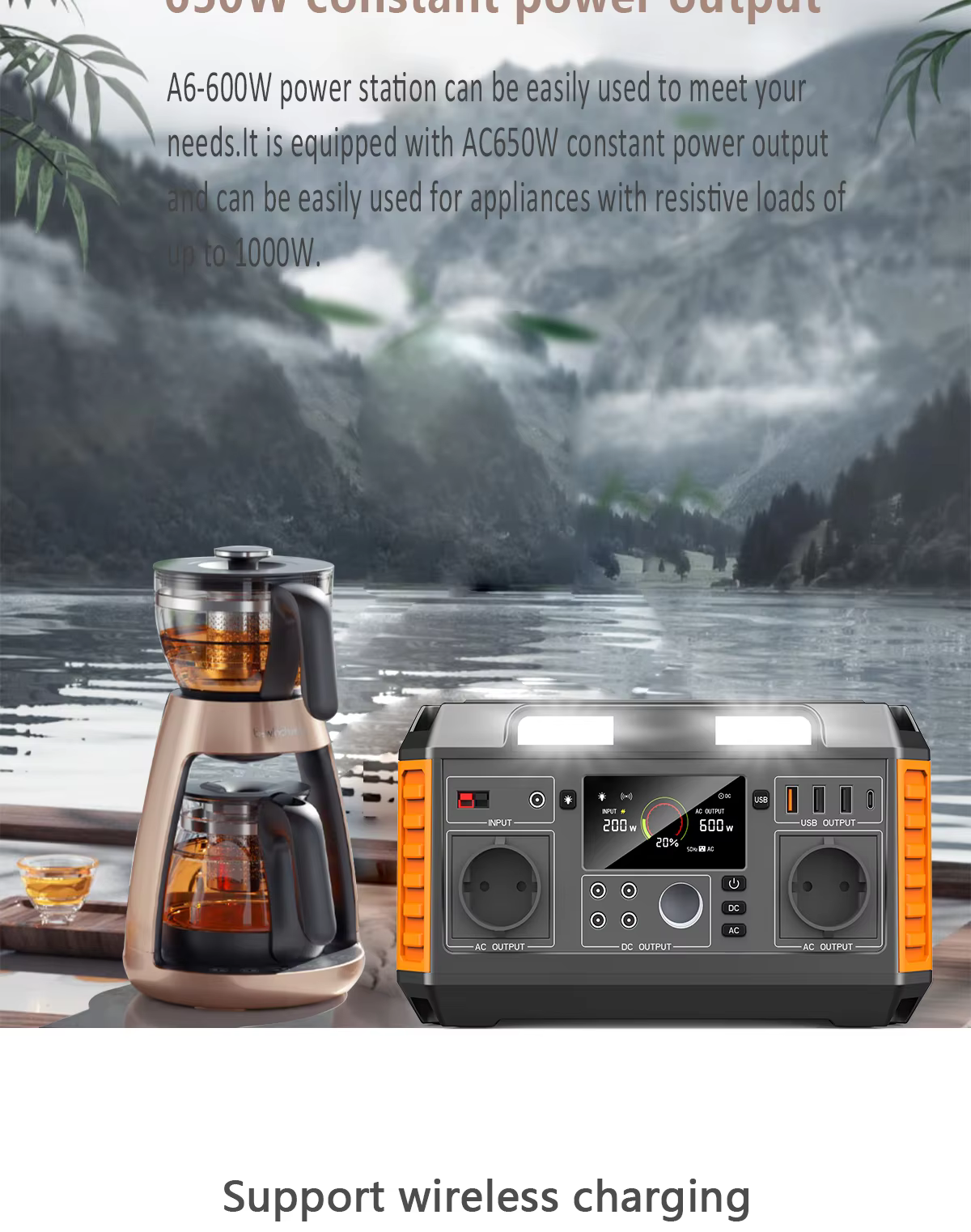 Reliable Portable 600W Solar Power Station AU 200W Renewable Energy Backup Lithium Ion Lifepo4 Energy Storage Generator