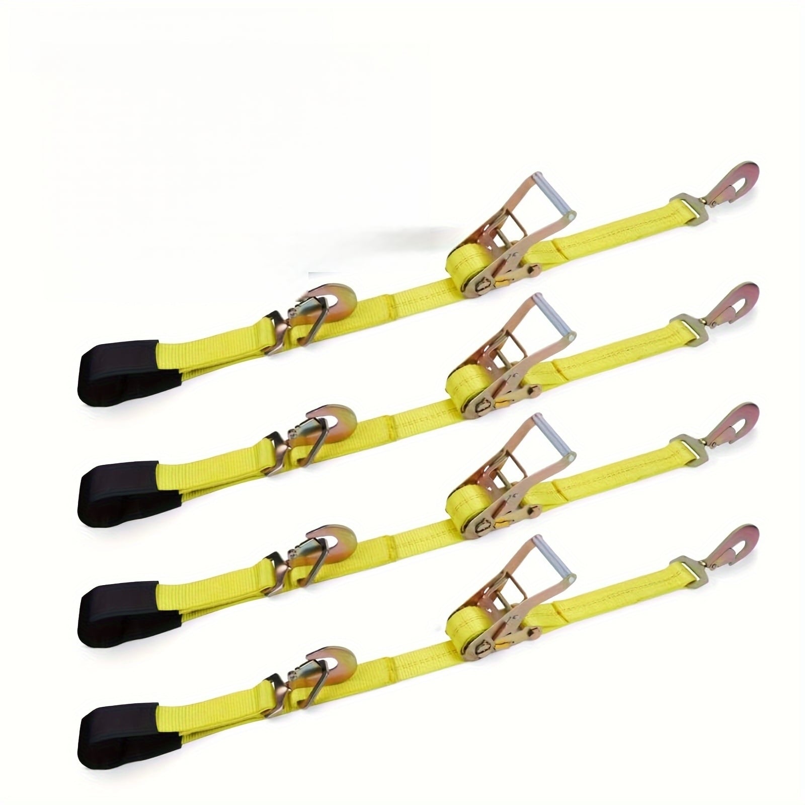 Heavy Duty 2 X 18 Auto Tie Ratchet Strap 10000 LBS Polyester Twisted Flat Snap Hook D-Ring Cargo Lashing Belt 2x18 Axle