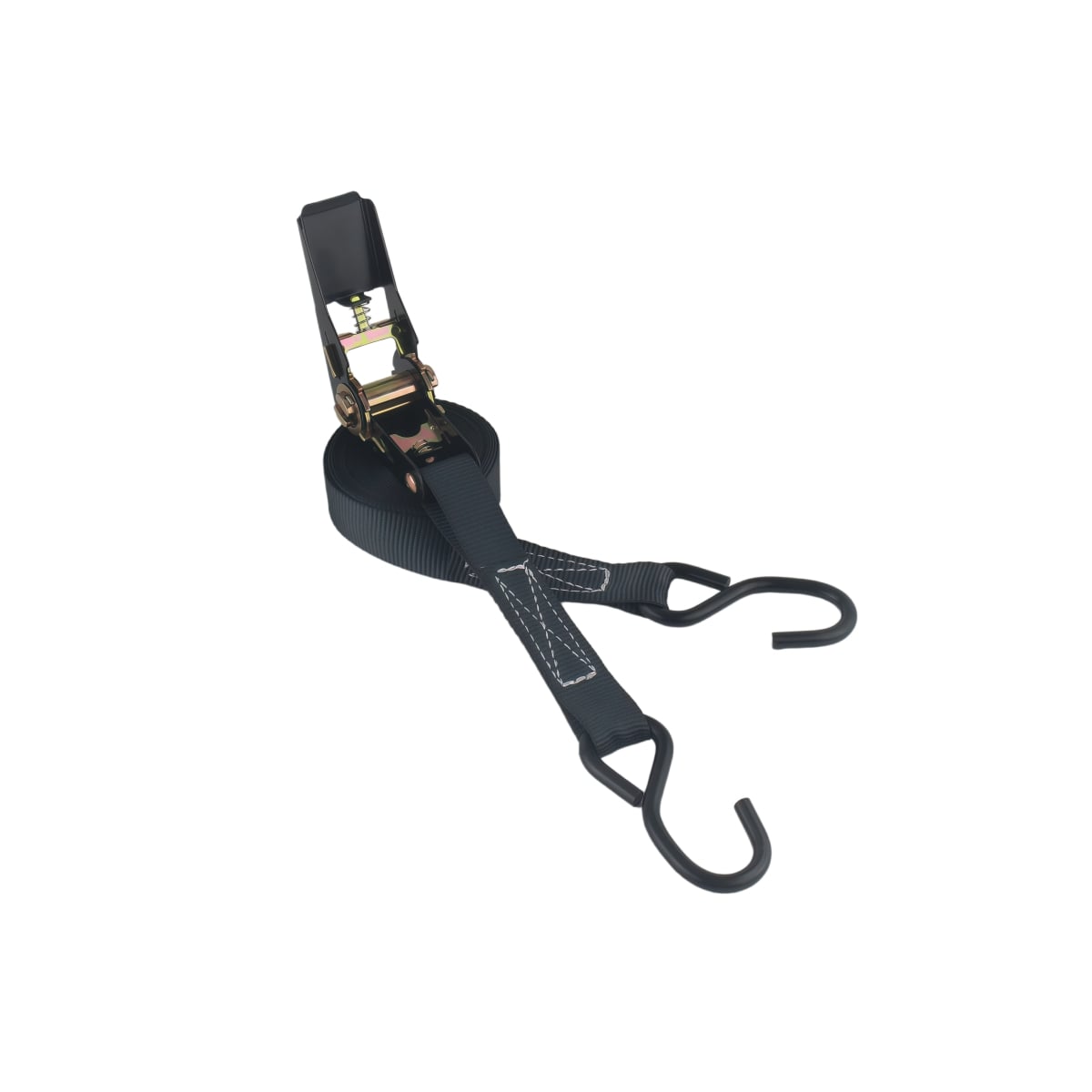 Heavy Duty 1 x 8' Ratchet Tie Down Straps 900 lbs Break Strength, polyester Webbing with Vinyl-Coated Steel Hooks for Truck, Trailer, ATV & Tree Stand Securing
