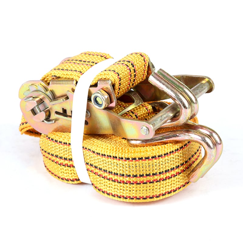 1.5 Inch x 6M Ratchet Tie Down Straps 1000kg Lashing Capacity 38mm Polyester Webbing Cargo Lashing Belt with Double J Hook for Truck Van Trailer
