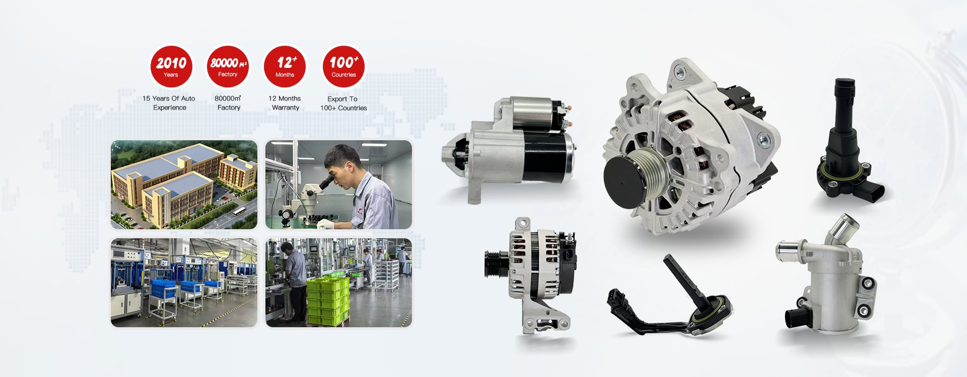 Lead factory for starter motor,alternator and water pump