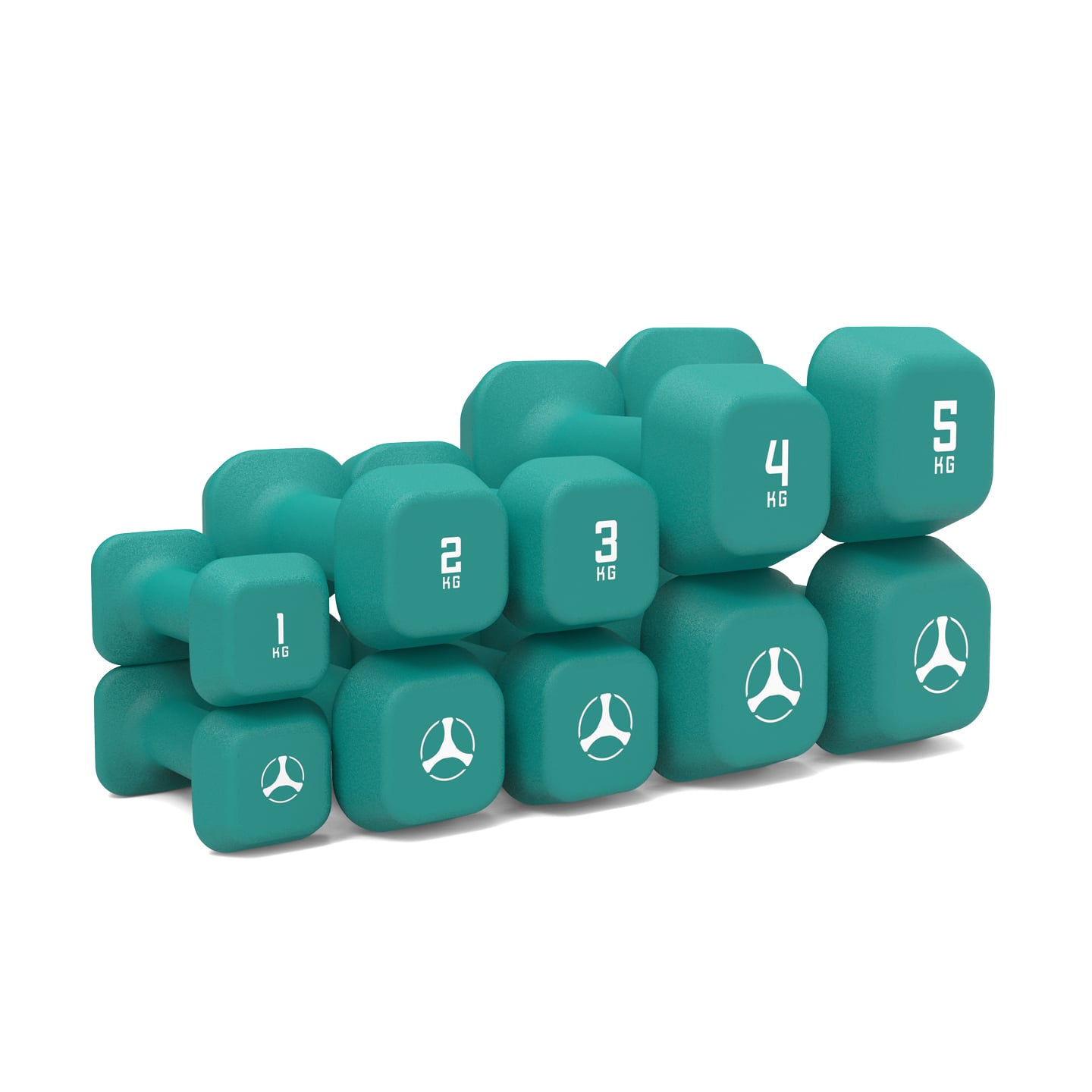 Factory Customized 1-5kg Blue Plastic Weights Dumbbell Group Immersion Dumbbells for Home Gym Barbell Set